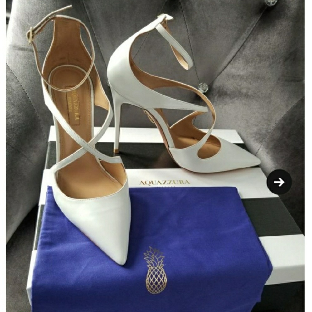 White aquazarra heels